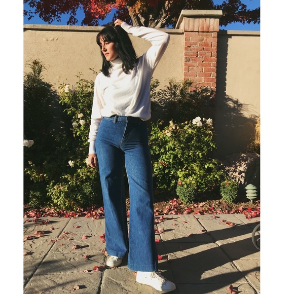 SOLD || 🌈 RARE VTG 🌈 70’s Wide Leg Denim - Picture 3 of 6